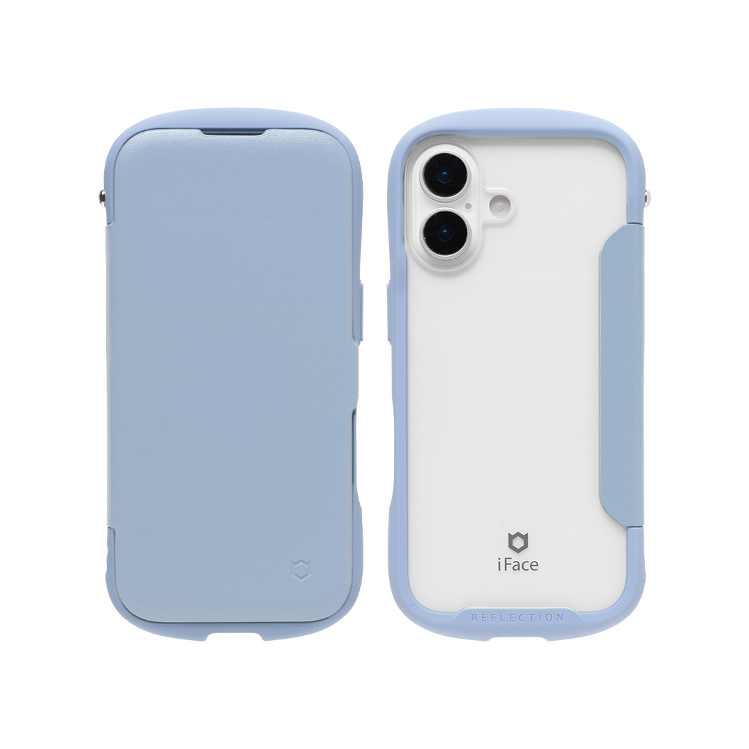 iFace Reflection ダイアリー ポリカーボネート クリアケース　ペールブルー