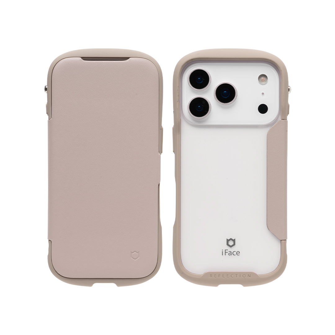 iFace Reflection ダイアリー ポリカーボネート クリアケース　ベージュ