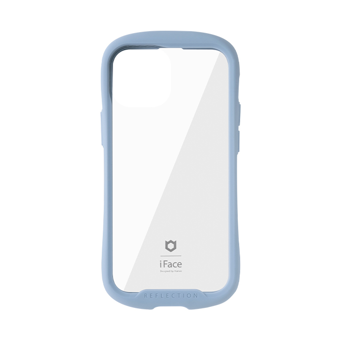 iFace Reflection 強化ガラス 透明クリアケース ペールブルー