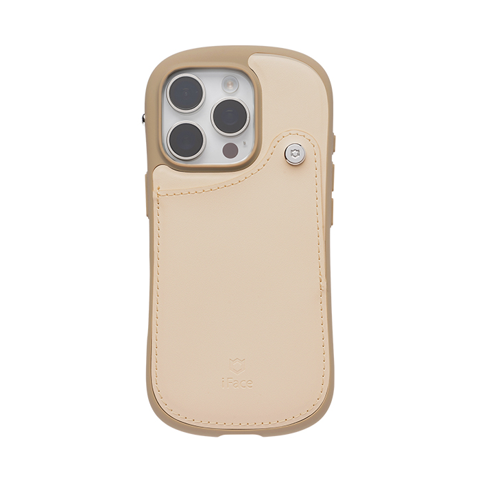 iFace First Class カードポケットケース ベージュ