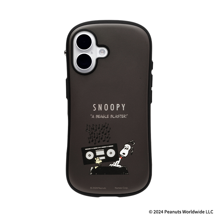 PEANUTS/ピーナッツ iFace First Class MagSynq KUSUMI ケース くすみブラック・ブラスター