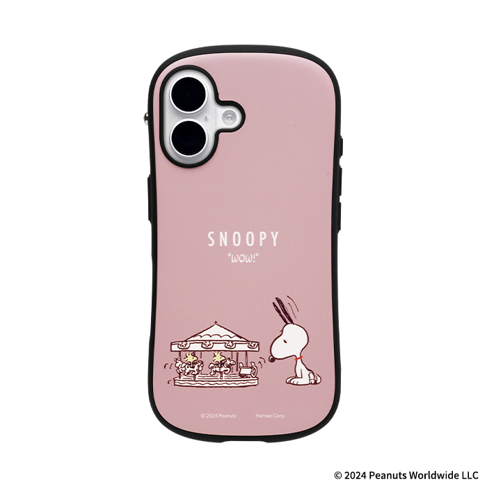 PEANUTS/ピーナッツ iFace First Class MagSynq KUSUMI ケース くすみピンク・回転木馬