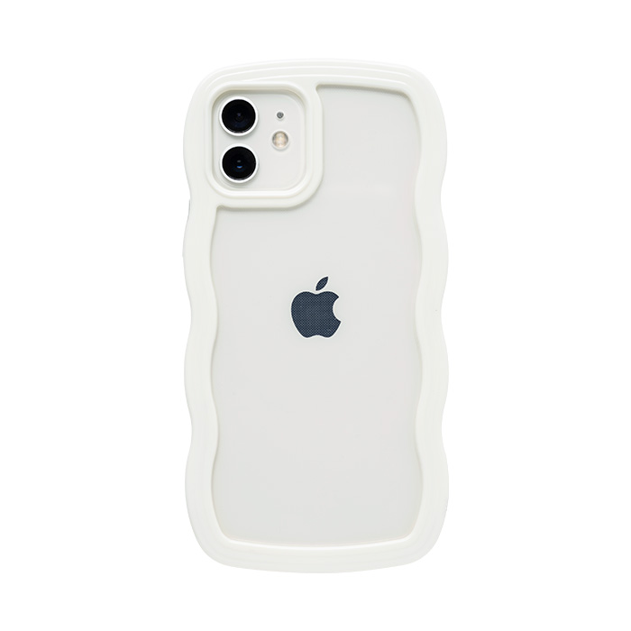ULTRA FINE Wavy Frame iPhoneケース  ホワイト