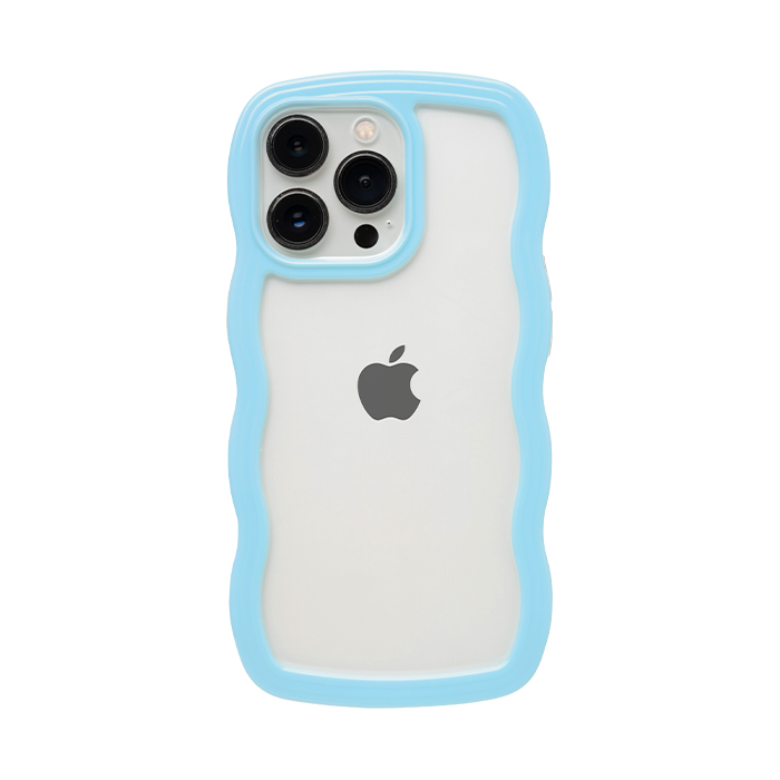 ULTRA FINE Wavy Frame iPhoneケース  ブルー
