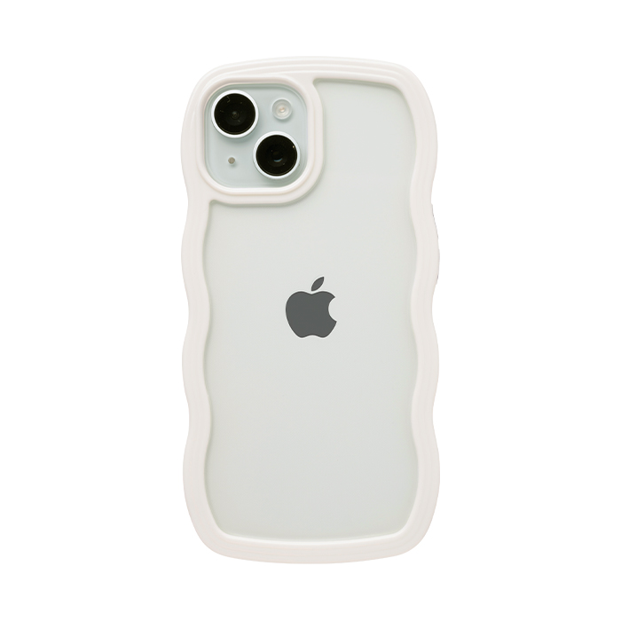 ULTRA FINE Wavy Frame iPhoneケース  ホワイト