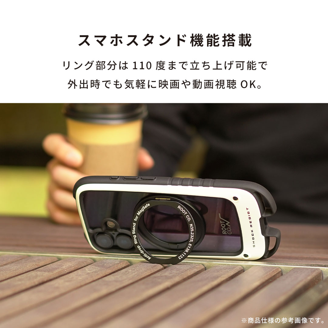 【新】[iPhone 17専用]ROOT CO. GRAVITY Shock Resist Case Hold Plus.(ブラック)