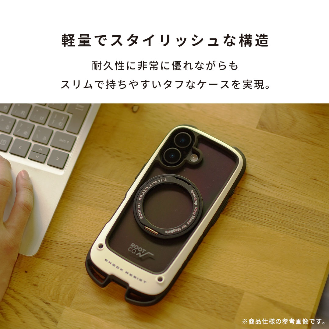 【新】[iPhone 17専用]ROOT CO. GRAVITY Shock Resist Case Hold Plus.(ブラック)