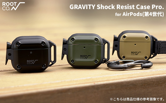 【新】[AirPods(第4世代)専用]ROOT CO. GRAVITY Shock Resist Case Pro. for AirPods(ブラック)