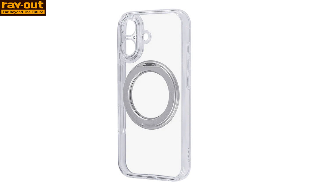 [iPhone 2025 6.3inch 2Lens専用]ray-out レイ・アウト マグネット充電対応 精密設計 ハイブリッドタフケース(クリア)