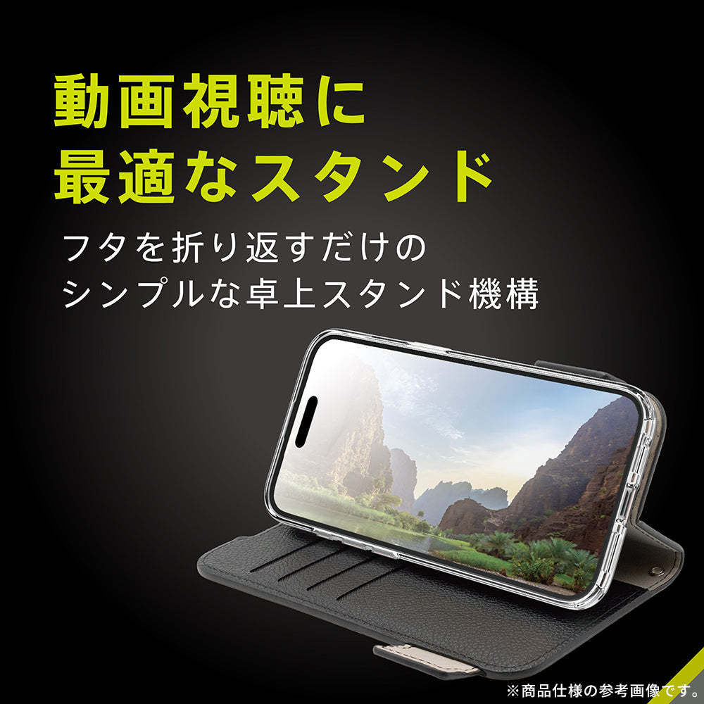 【新】[iPhone 17専用]Simplism シンプリズム [FlipNote]耐衝撃フリップノートケース(ブラック)