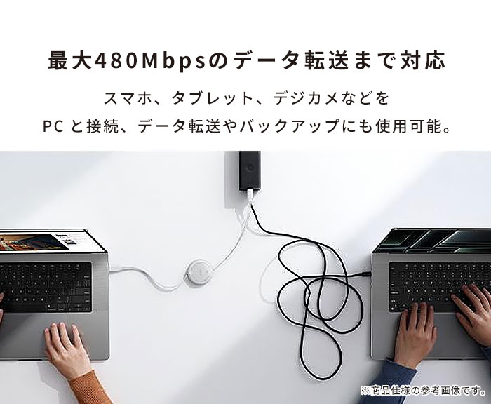 【新】Baseus ベースアス Free2Pull 巻き取り式USB-Cケーブル 60W 1m(ネビュラパープル)