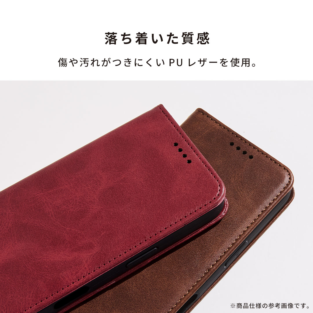 [iPhone 17/16/16e/15/14/SE(第3・第2世代)/8/7専用]カードポケット付 シンプル手帳型ケース