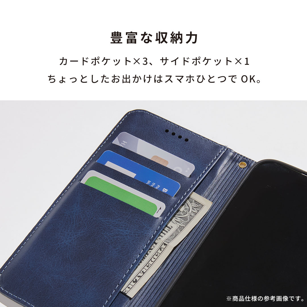 [iPhone 17/16/16e/15/14/SE(第3・第2世代)/8/7専用]カードポケット付 シンプル手帳型ケース