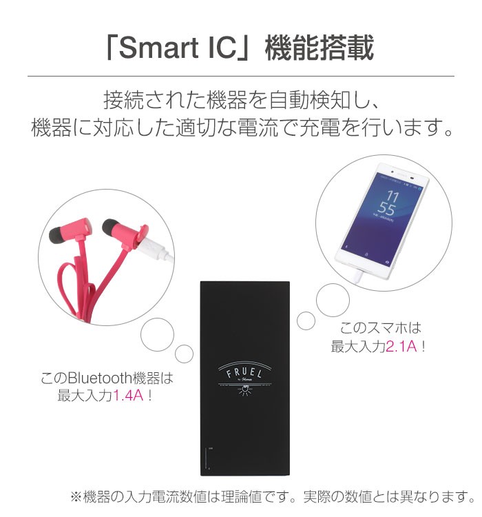 FRUELモバイル充電器はスマートIC機能搭載!