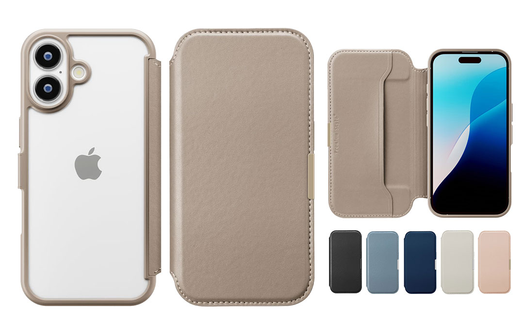 [iPhone 17/17 Pro専用]Premium Style ガラスフリップケース