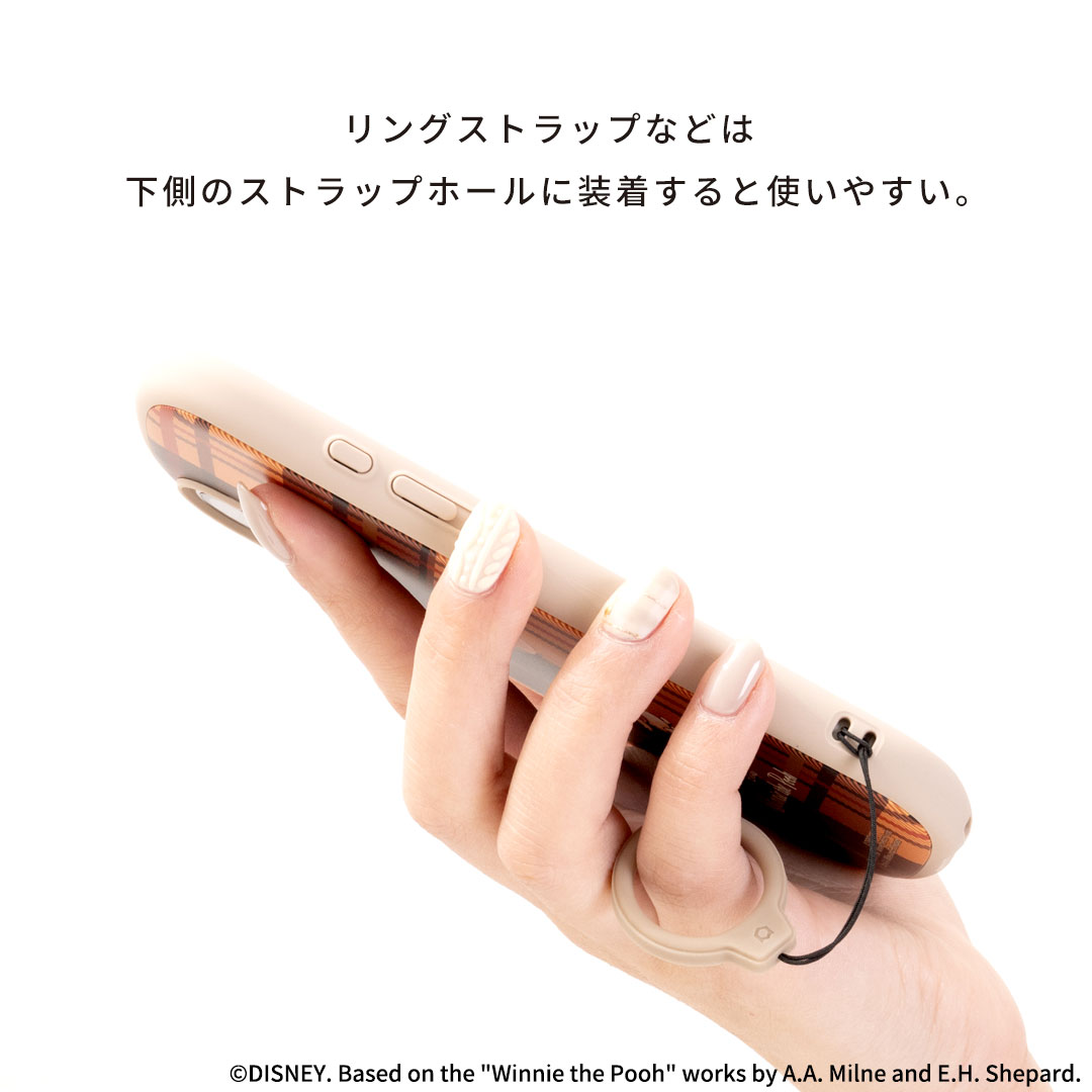 【新】[iPhone 15/14/13専用]ディズニーキャラクター iFace First Class Cafe MagSynqケース(プー/チェック/ベージュ)