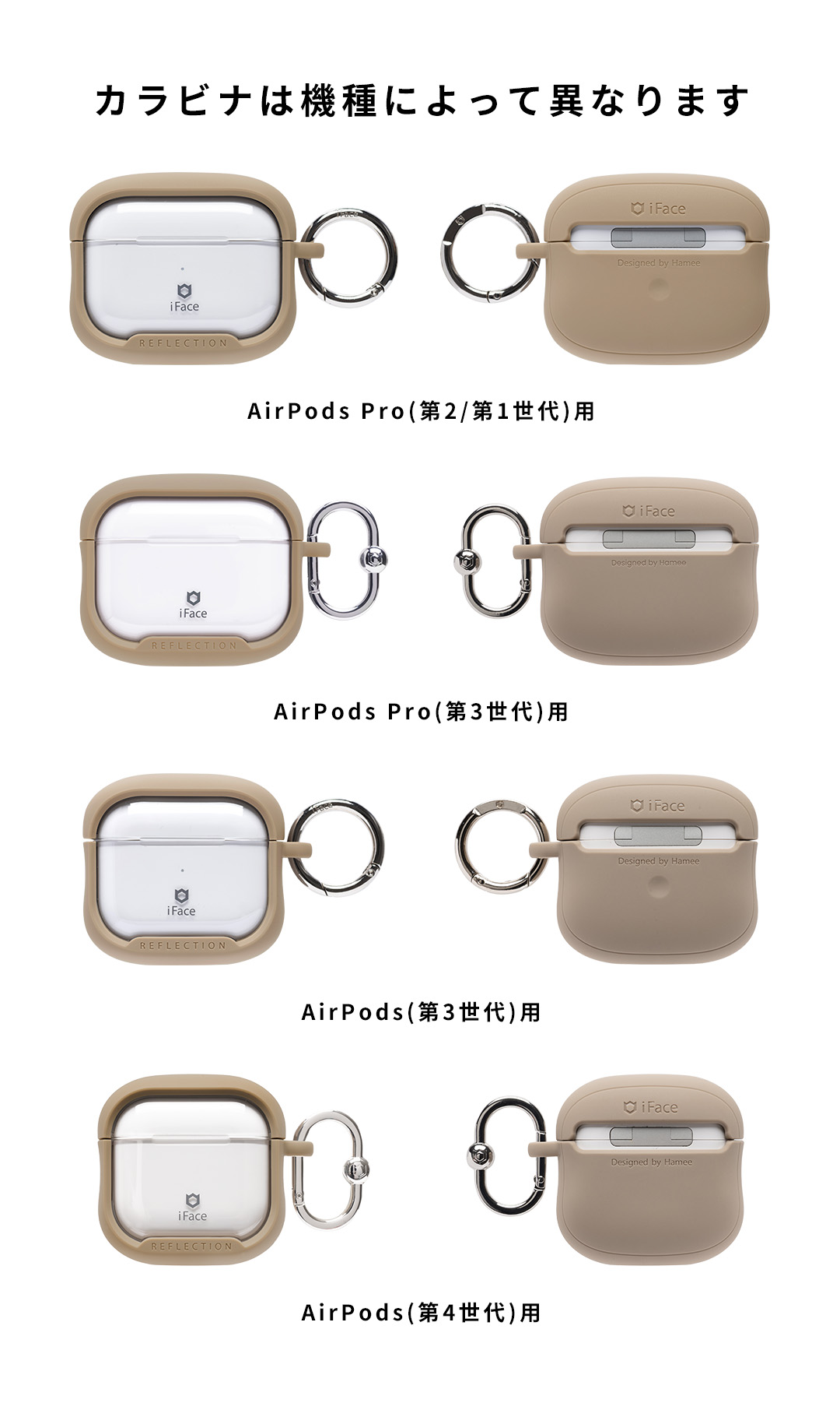 【AirPods Pro(第3/2/1世代)/AirPods(第4/3世代)専用】iFace Reflection ポリカーボネートクリアケース