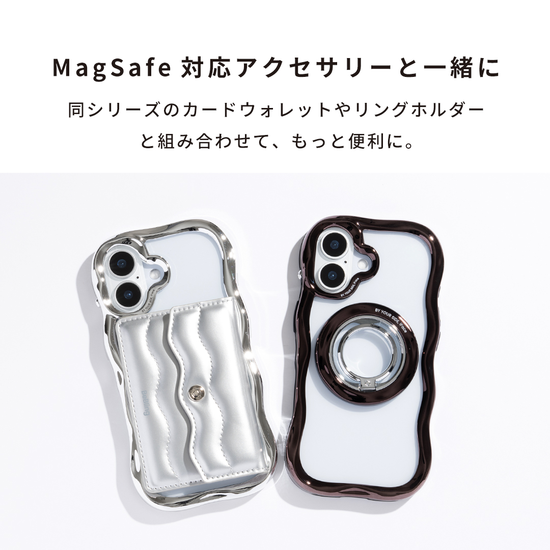 [iPhone 15/14/13専用]iFace BeBling MagSynq クリアケース(ブラック)