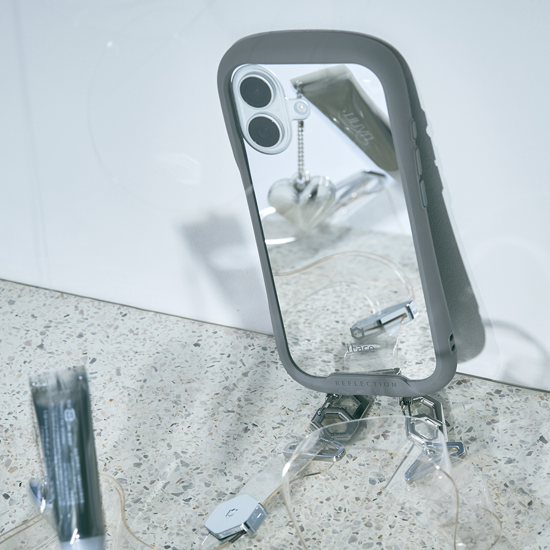 [iPhone 15/14/13専用]iFace Reflection Mirror MagSynq 強化ガラスクリアケース(ブラック)