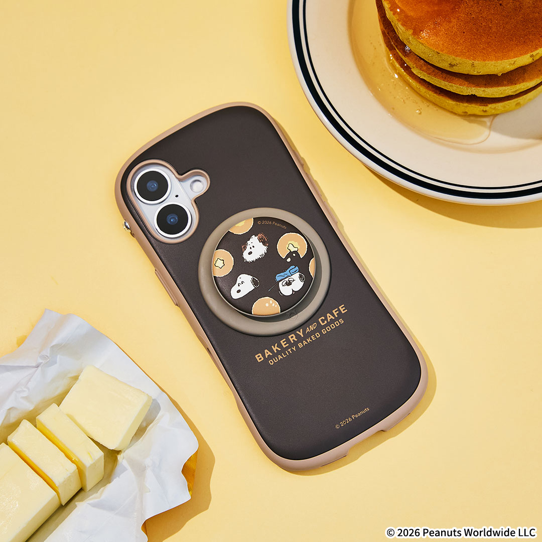 【新】PEANUTS/ピーナッツ iFace MagSynq Grip Holder(チョコチップクッキー/カフェオレベージュ)
