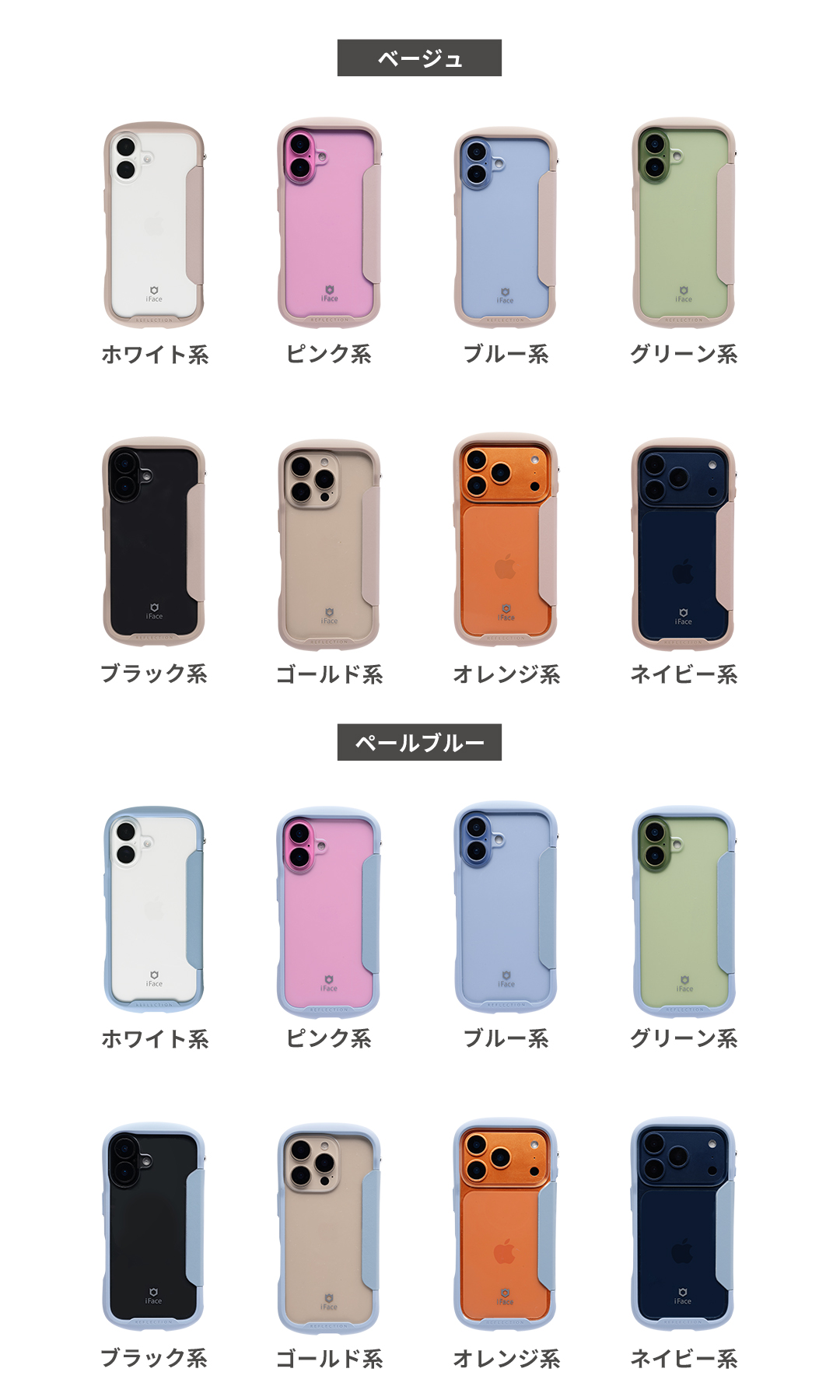 [iPhone 16/16 Pro専用]iFace Reflection ダイアリー ポリカーボネート クリアケース