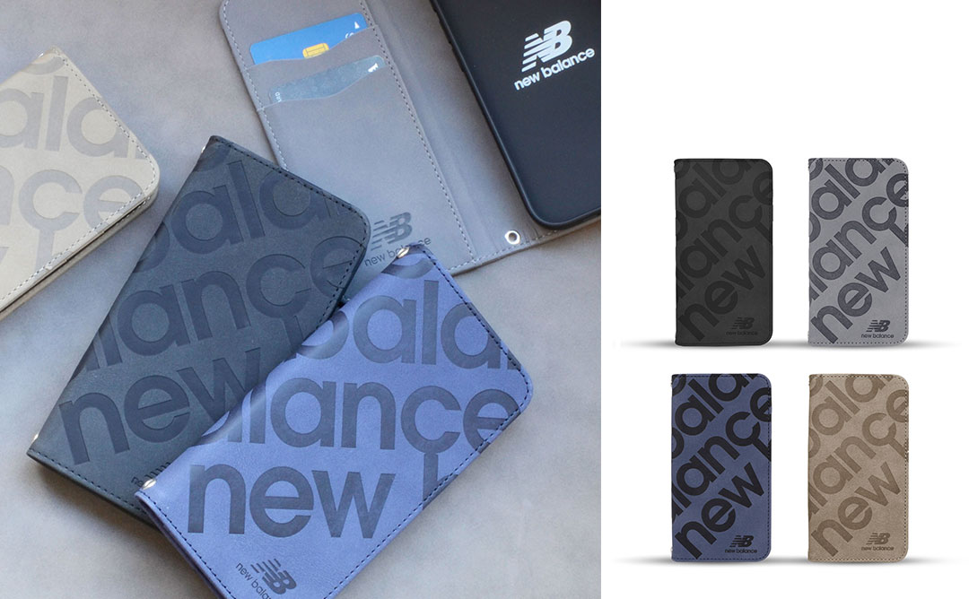 【新】【本店】[iPhone 17専用]New Balance/ニューバランス スエード手帳型ケース スタンプロゴ(ブラック)