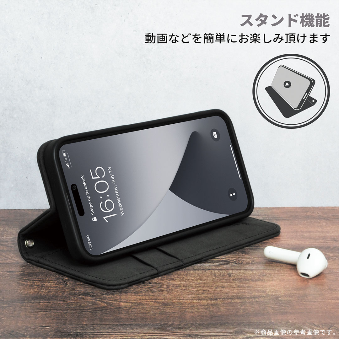 【新】【本店】[iPhone 17専用]New Balance/ニューバランス スエード手帳型ケース スタンプロゴ(ブラック)