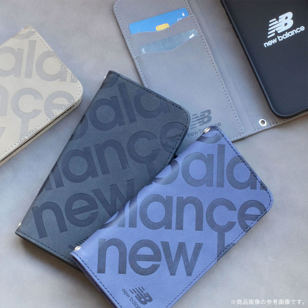 【新】【本店】[iPhone 17専用]New Balance/ニューバランス スエード手帳型ケース スタンプロゴ(ブラック)