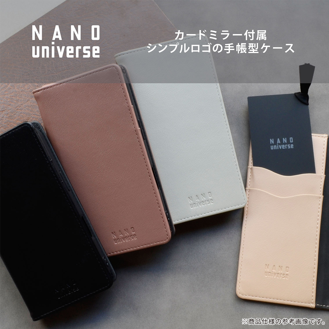 [iPhone 17専用]NANO universe ナノユニバース 手帳型ケース(ロゴ/ブラック)
