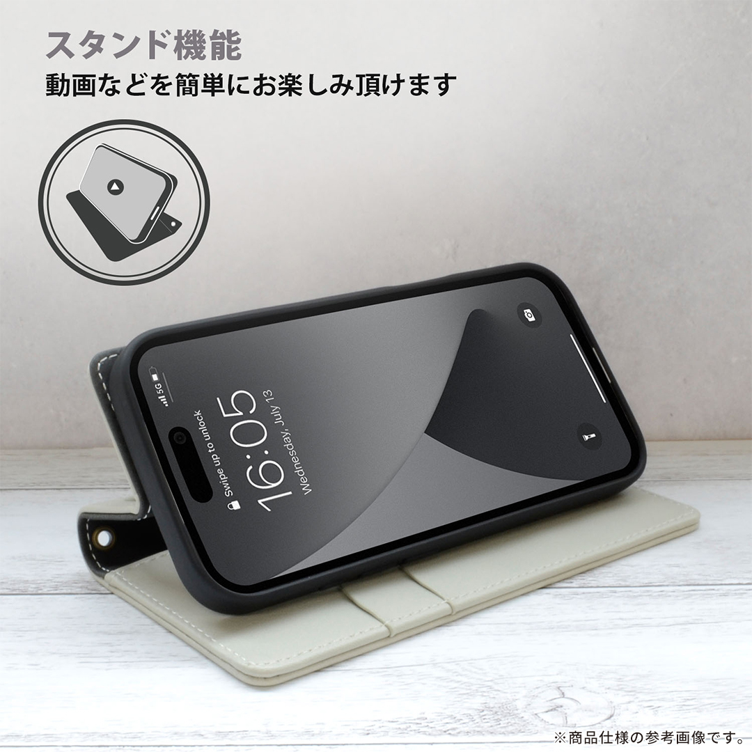 [iPhone 17専用]NANO universe ナノユニバース 手帳型ケース(ロゴ/ブラック)