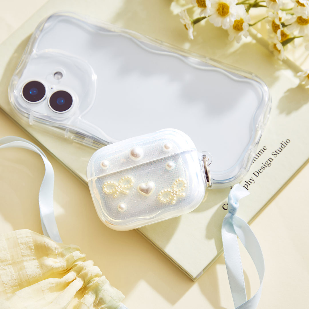 [AirPods Pro(第3世代)/AirPods(第4世代)専用]PHONEAR なみ型 AirPodsケース Shiny Gem pods