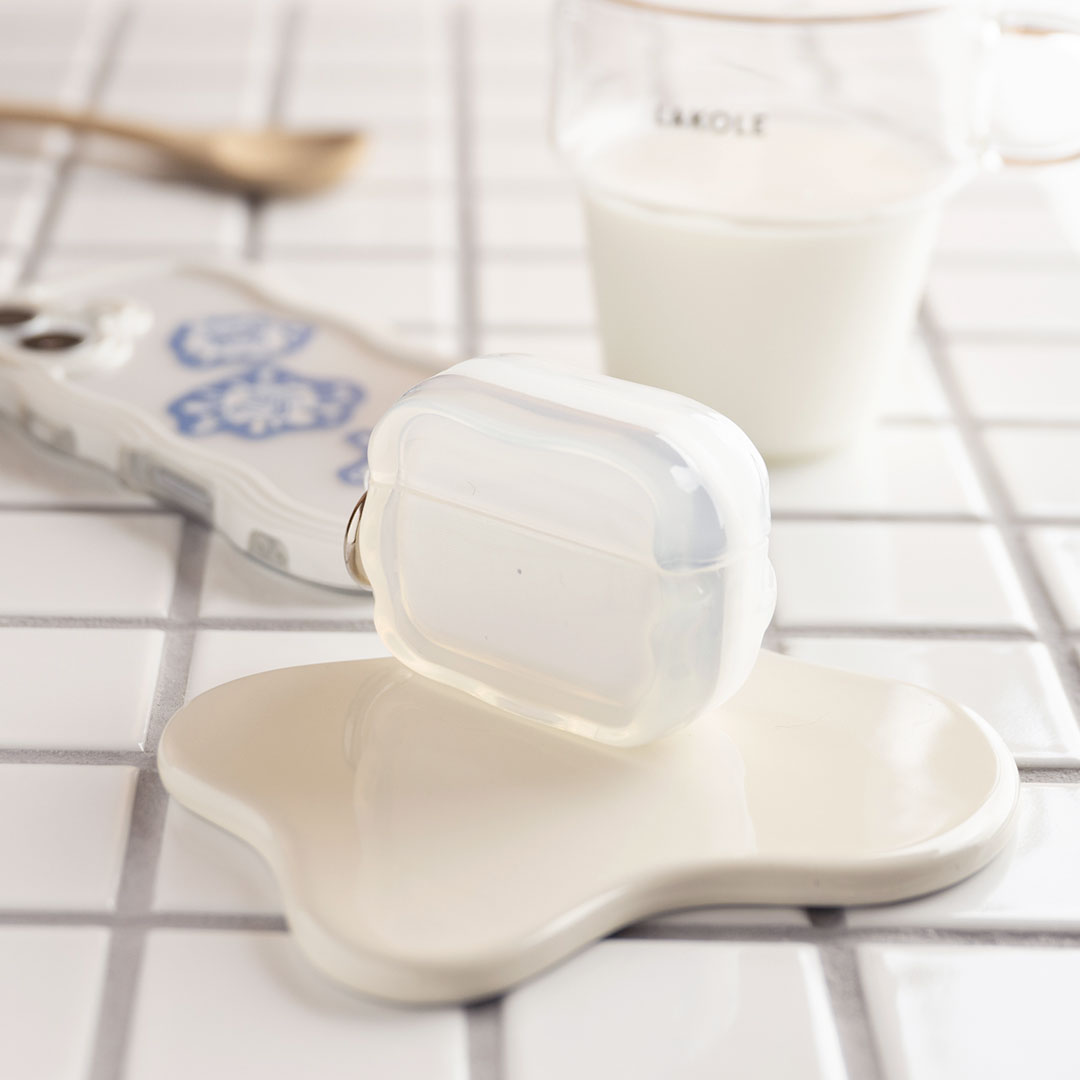 [Airpods Pro(第2/1世代)専用]PHONEAR なみ型 Airpodsケース macaron(ホワイト／バニラ)