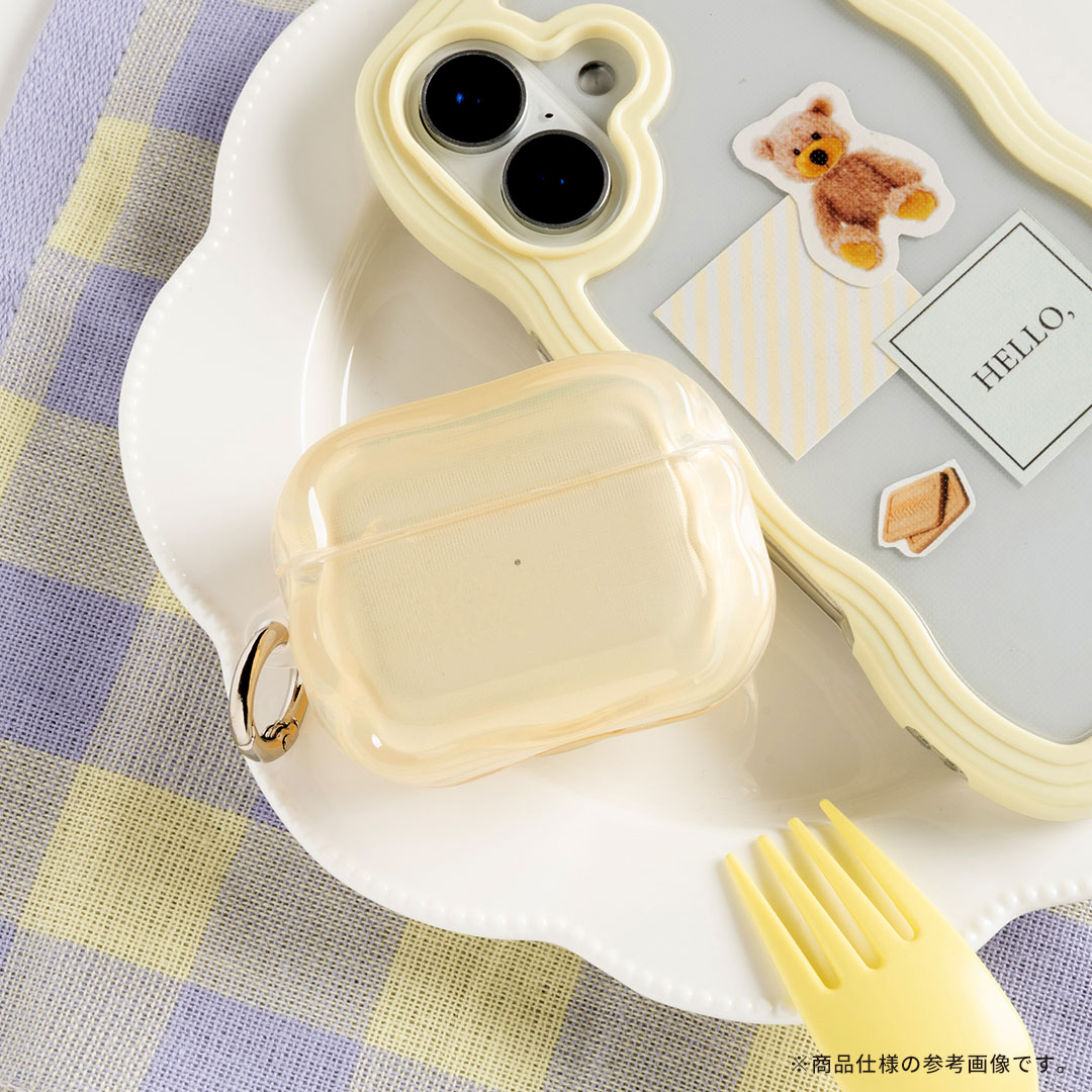 [Airpods Pro(第2/1世代)専用]PHONEAR なみ型 Airpodsケース macaron(ホワイト／バニラ)