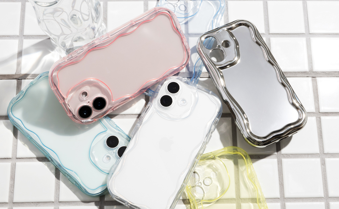 【新】[iPhone 15専用]PHONEAR ウェーブスタイルスマホケース(シルバー)