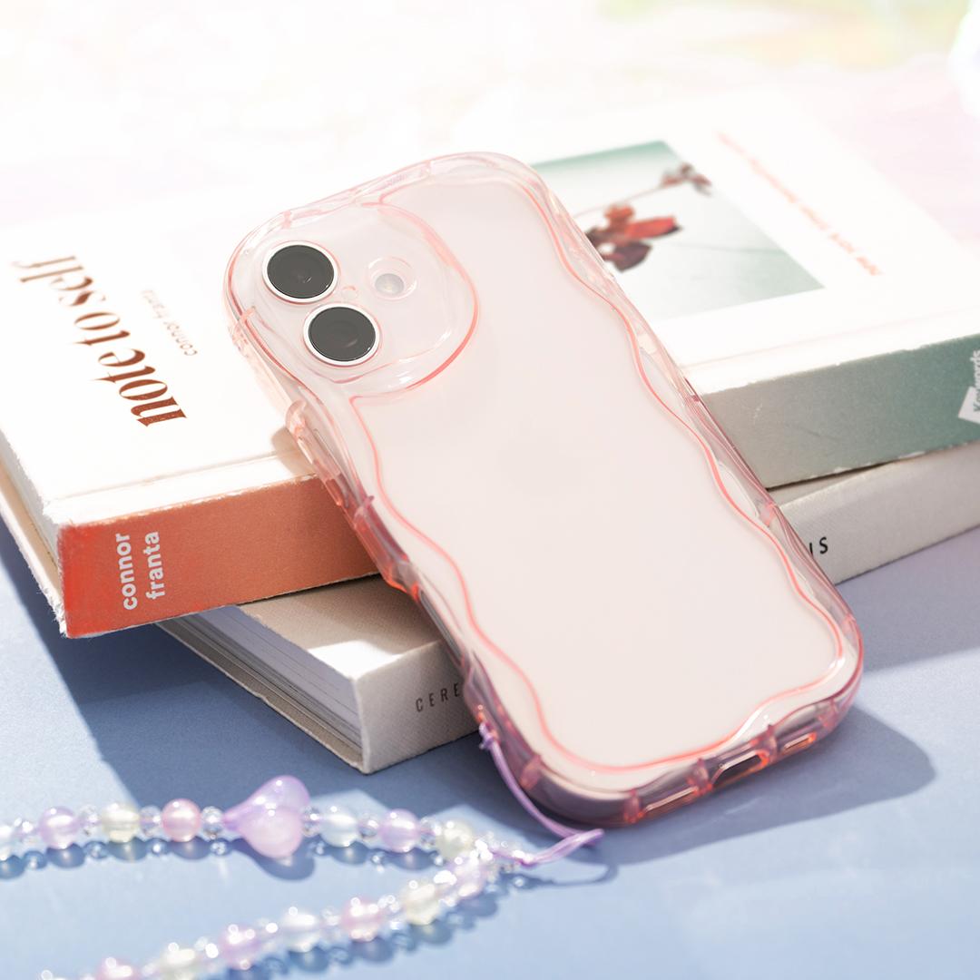 【新】[iPhone 15専用]PHONEAR ウェーブスタイルスマホケース(シルバー)