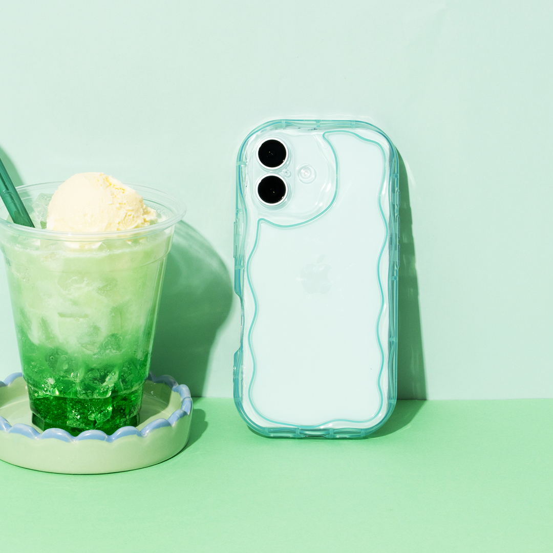 【新】[iPhone 15専用]PHONEAR ウェーブスタイルスマホケース(シルバー)