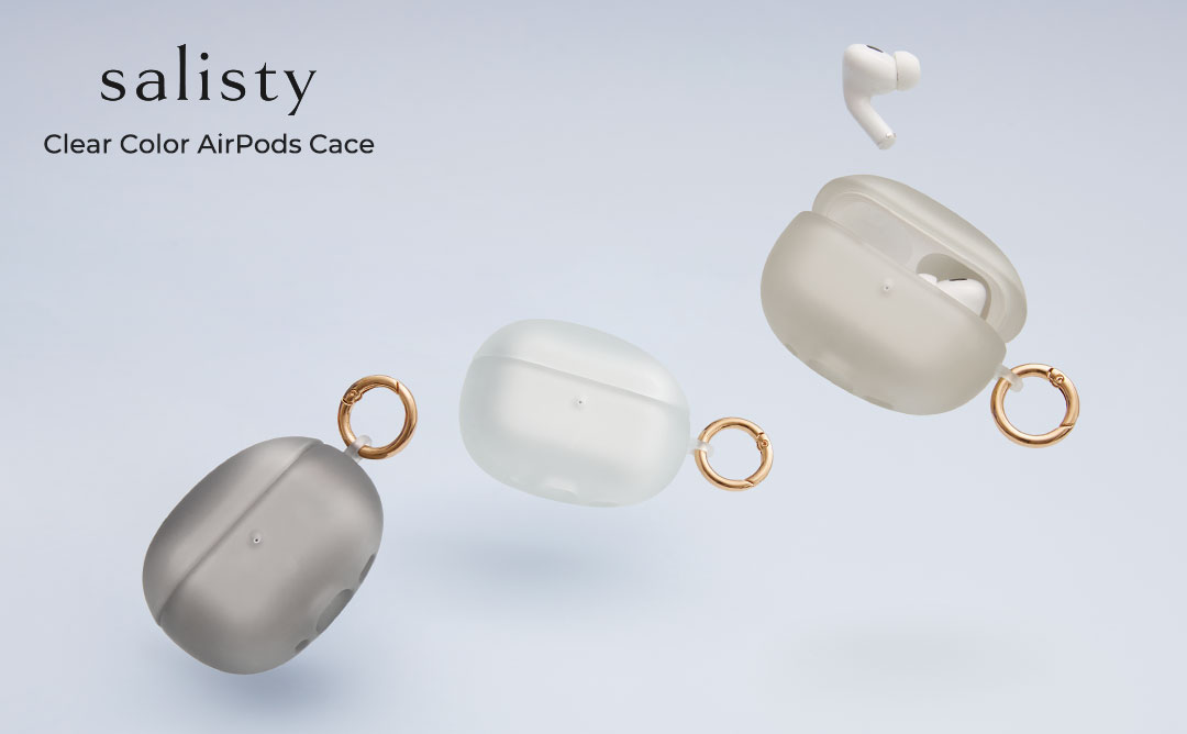 [AirPods Pro(第2/1世代)専用]salisty(サリスティ)クリアカラー耐衝撃ケース(チャコールブラック)