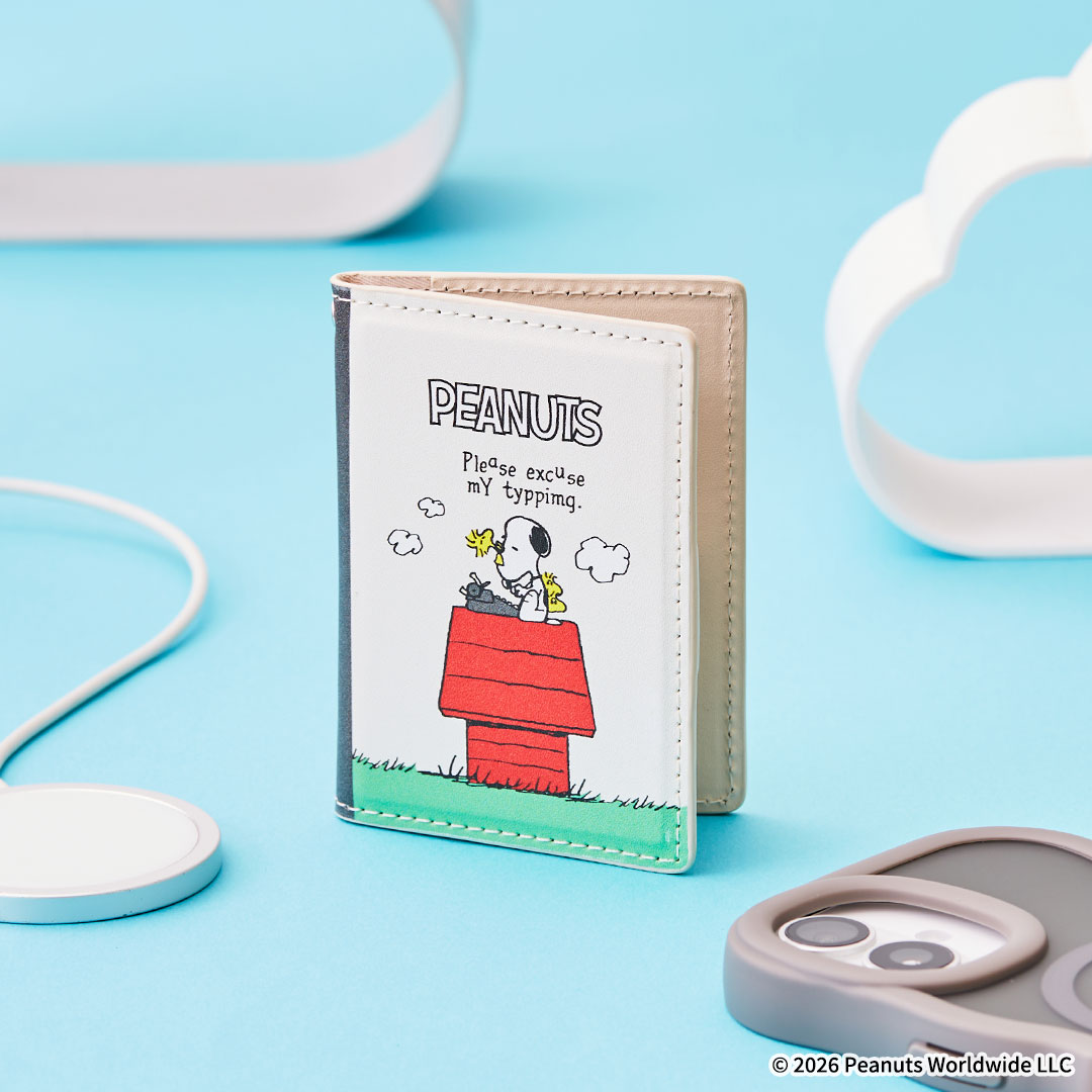【新】PEANUTS/ピーナッツ BookType MagSafe対応カードウォレット(ドッグハウス)