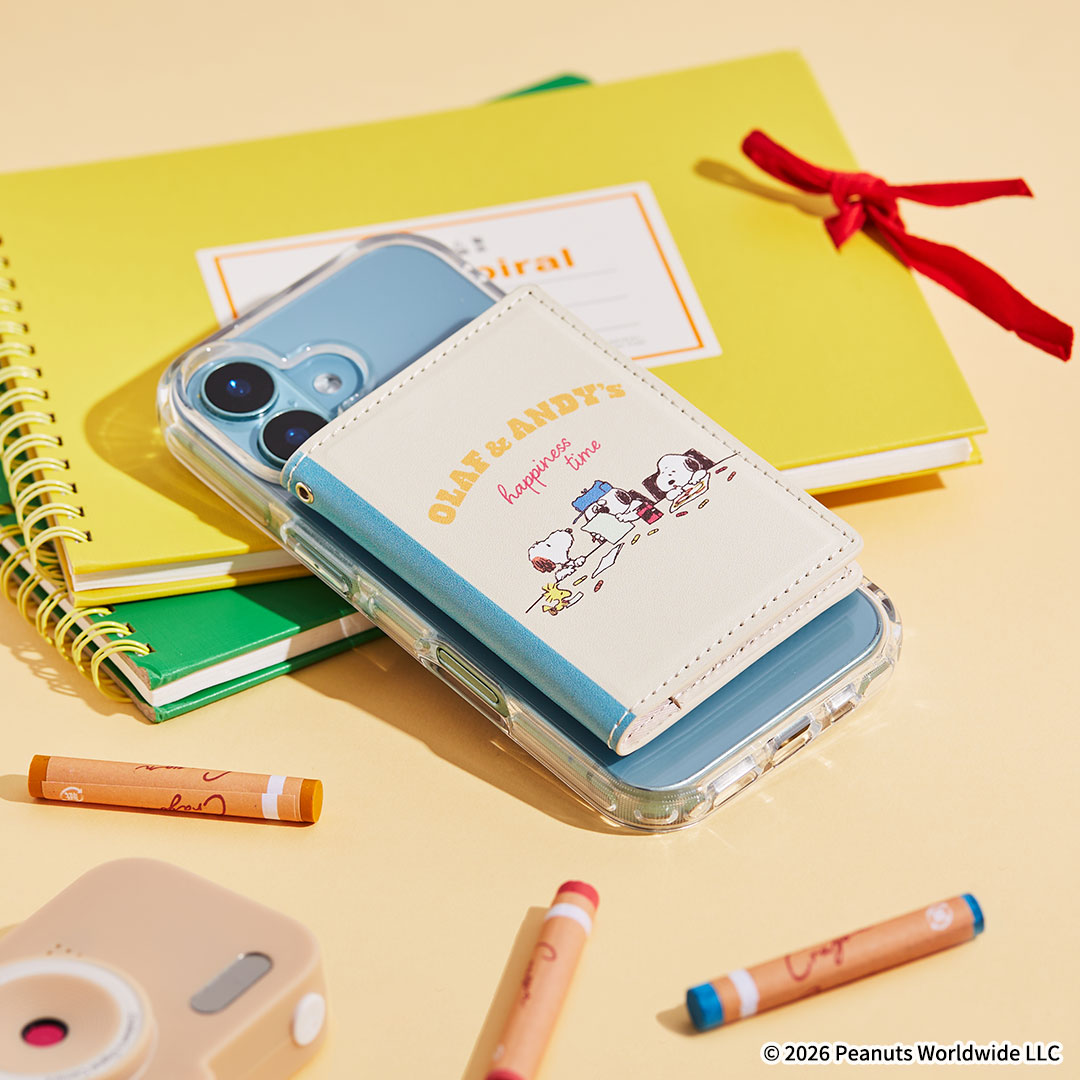 【新】PEANUTS/ピーナッツ BookType MagSafe対応カードウォレット(ドッグハウス)