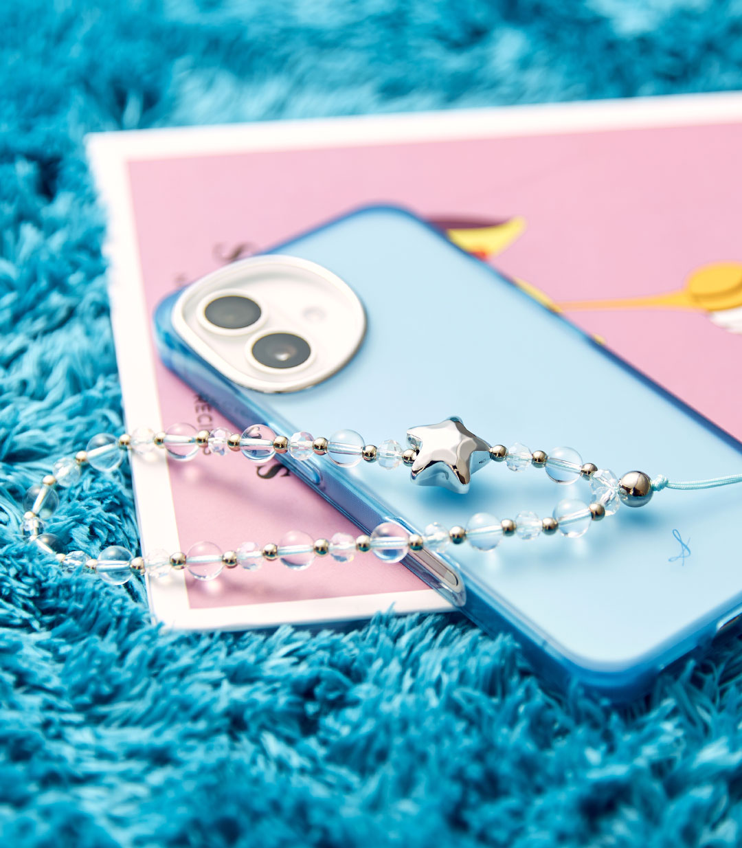 【新】tokitam ビーズストラップ(シルバースター/クリア)