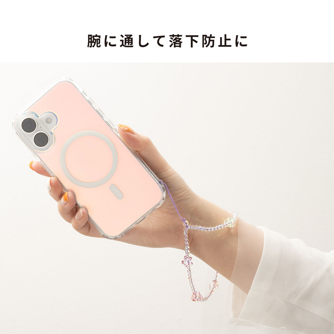 【新】tokitam ビーズストラップ(シルバースター/クリア)