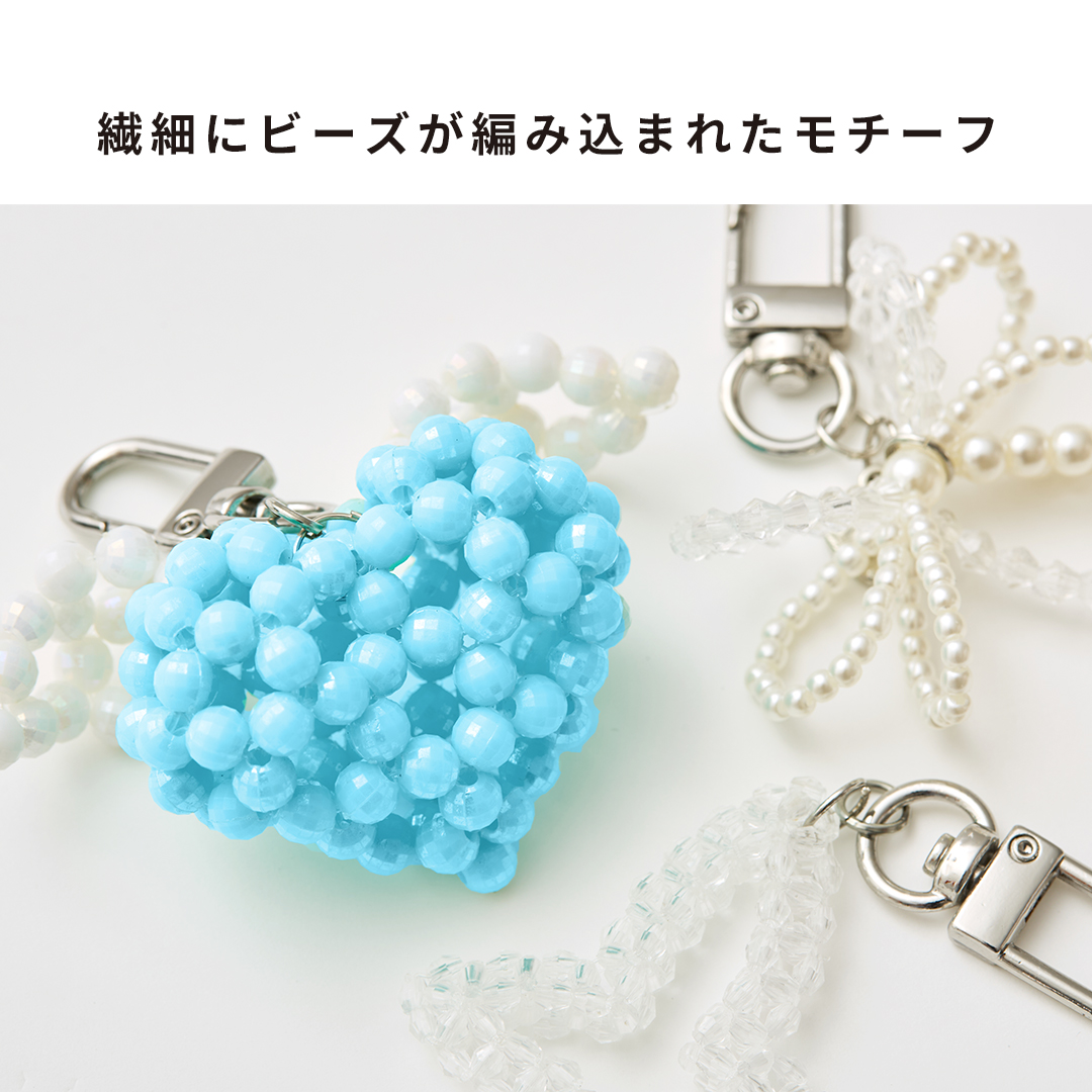 tokitam チャームストラップ(羽ハート/アクア)