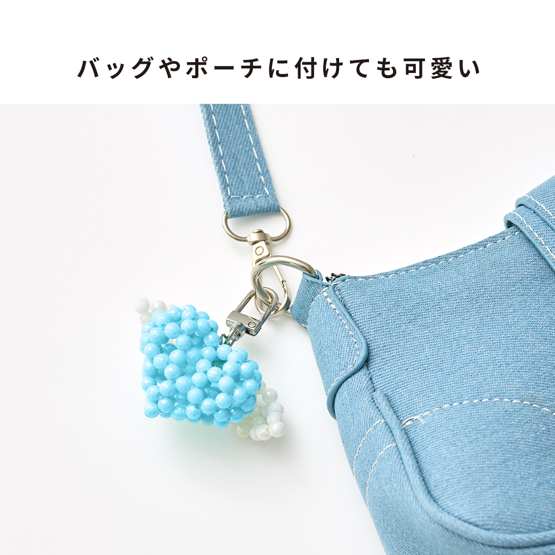 tokitam チャームストラップ(羽ハート/アクア)