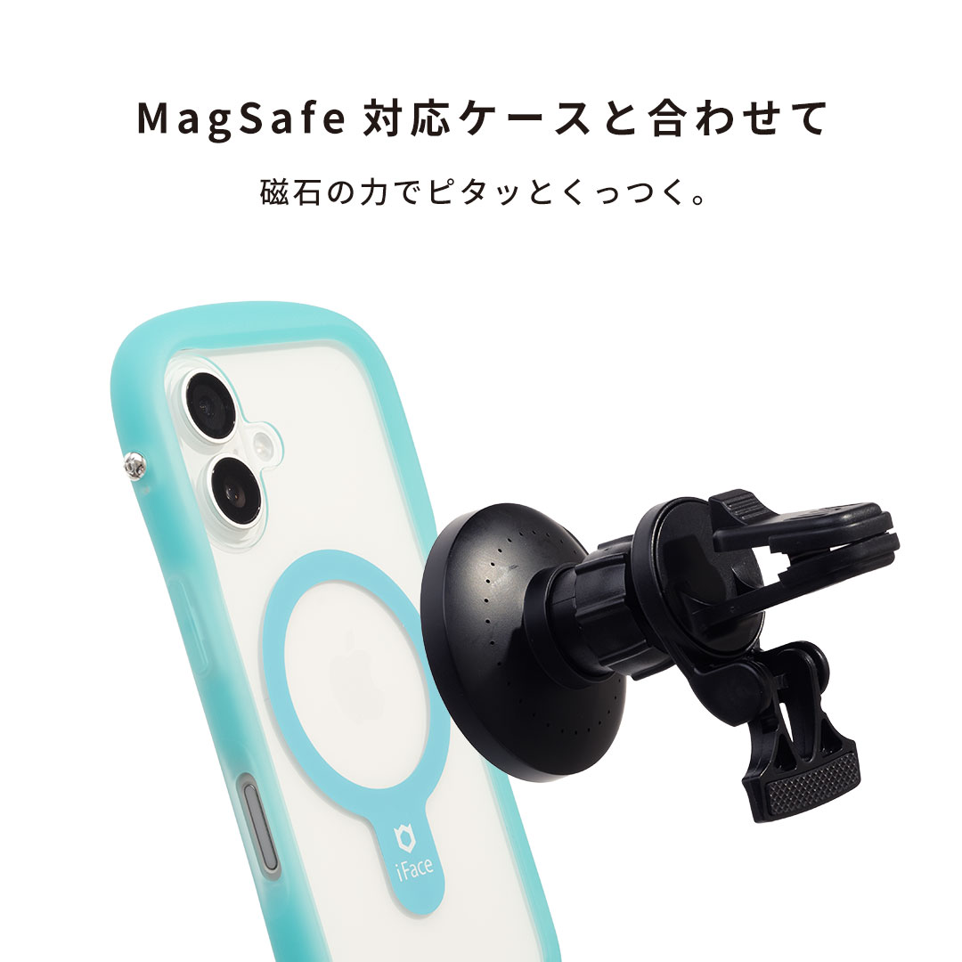 DIVAID マグネット吸着対応 ワイヤレス充電車載ホルダー(ブラック)
