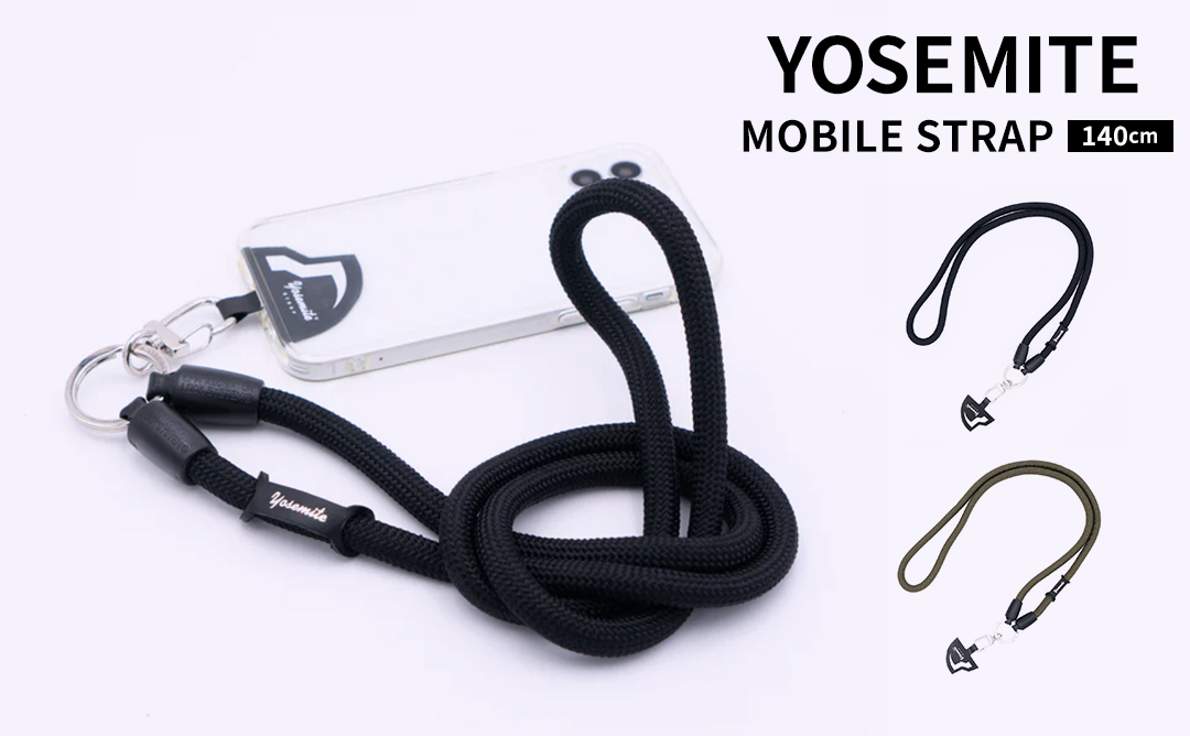 【新】YOSEMITE ヨセミテ MOBILE STRAP 140cm(Mad Black/マッドブラック)