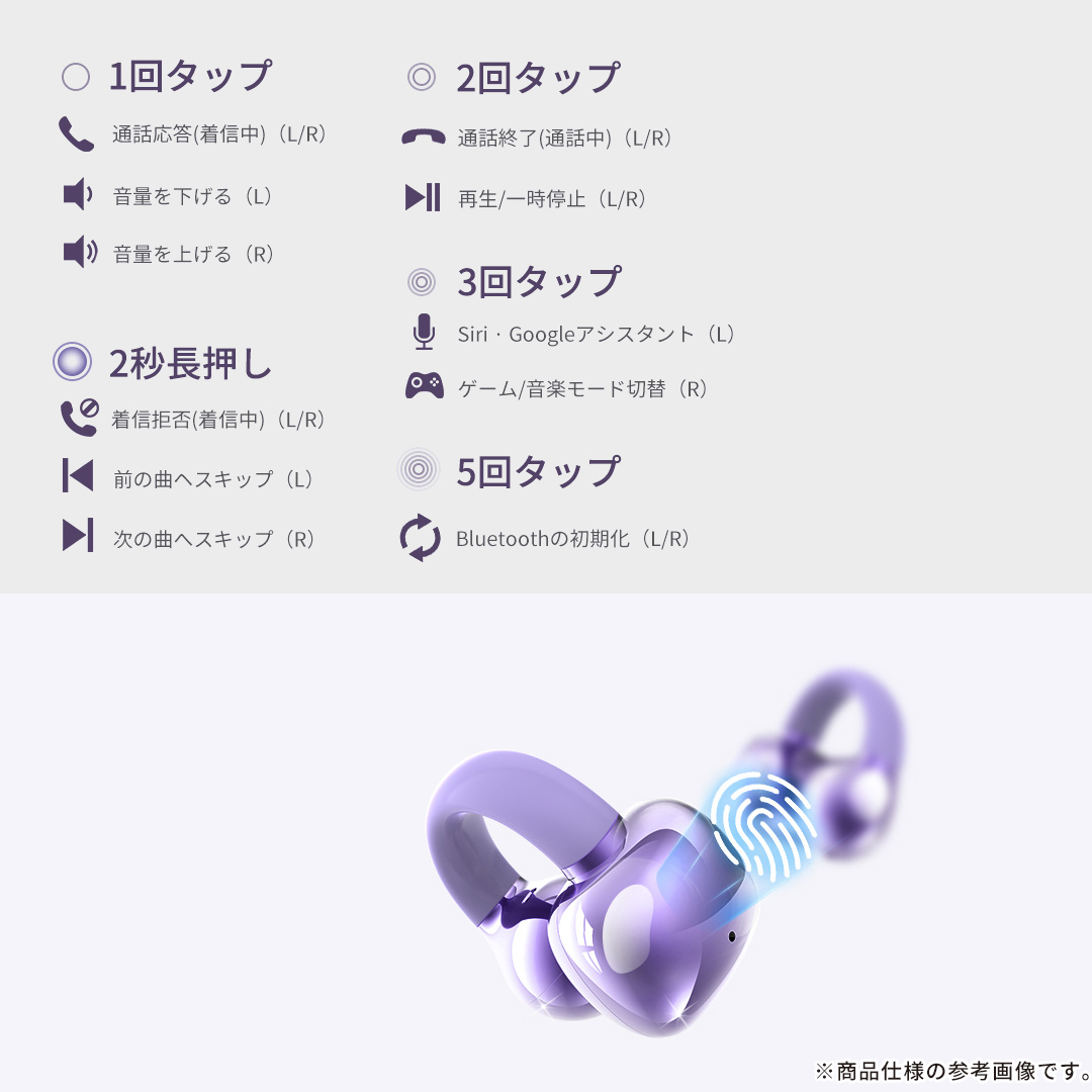 KING LUCKY Bluetooth5.4対応 オープンイヤー 完全ワイヤレスイヤホン i239(ブラック)