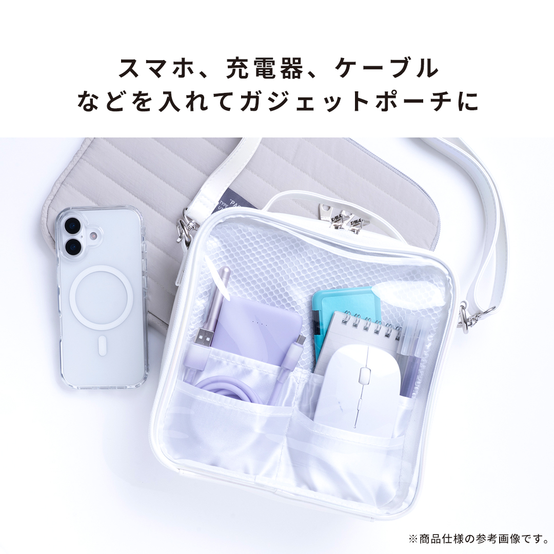 Mineed by Osel 合皮ストレージ 2WAY ショルダーバッグ(パールホワイト)