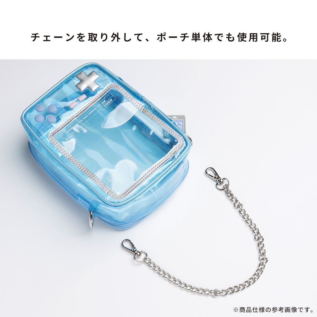 Osel 携帯ゲーム型 ぬいぐるみポーチ(クリアパープル)