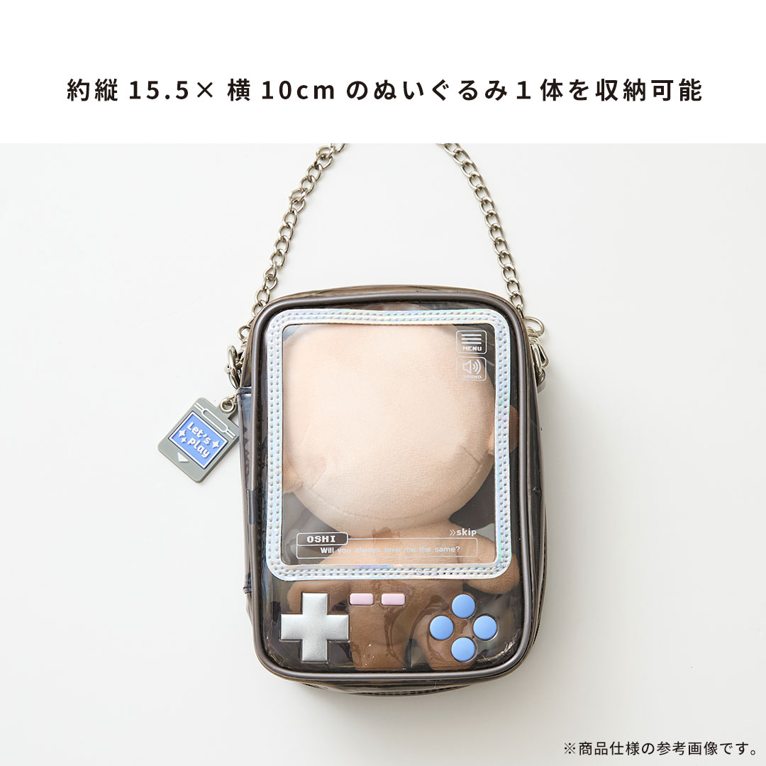 Osel 携帯ゲーム型 ぬいぐるみポーチ(クリアパープル)