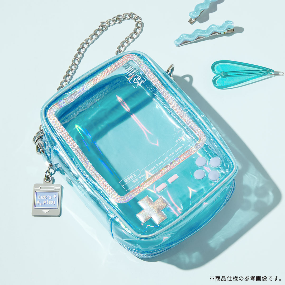 Osel 携帯ゲーム型 ぬいぐるみポーチ(クリアパープル)